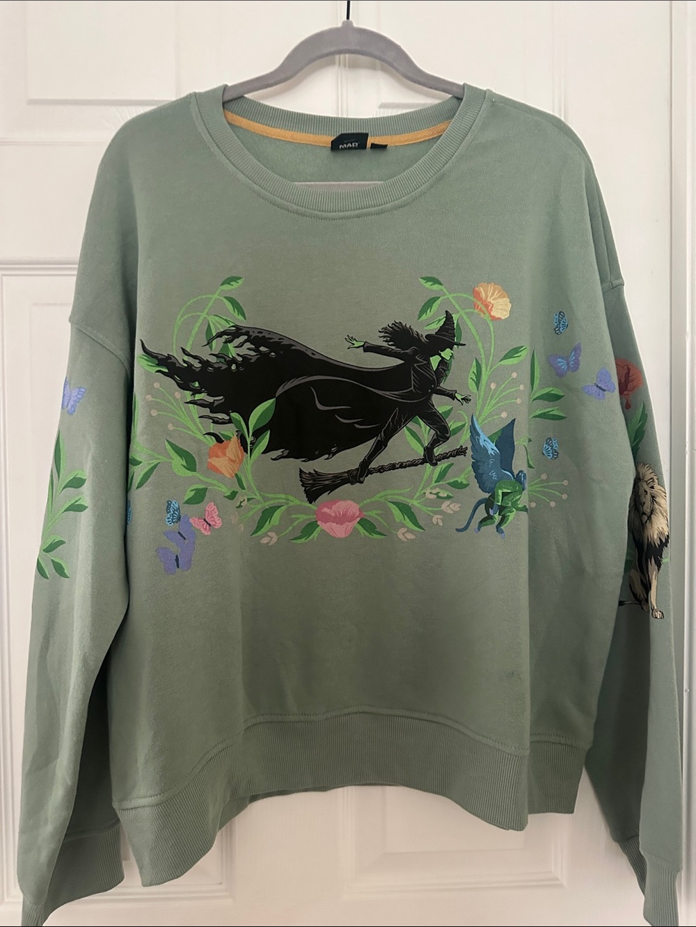 Madewell Sage Green Witch Graphic Crewneck Sweater